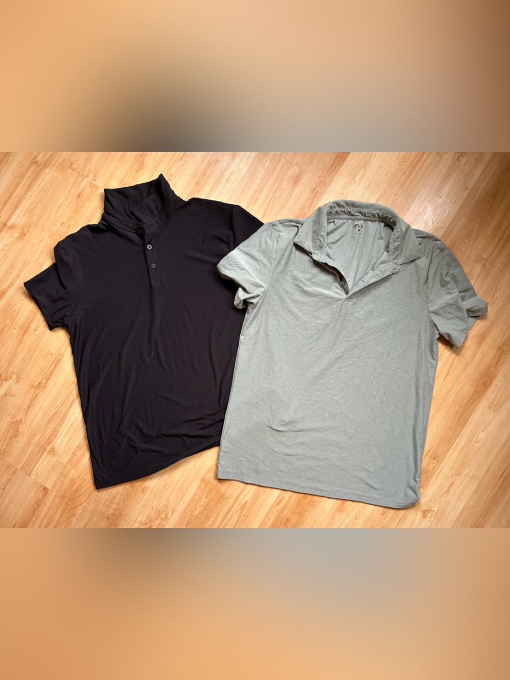 Men's Polo Duo — Black & Sage Lightweight Performance Polos